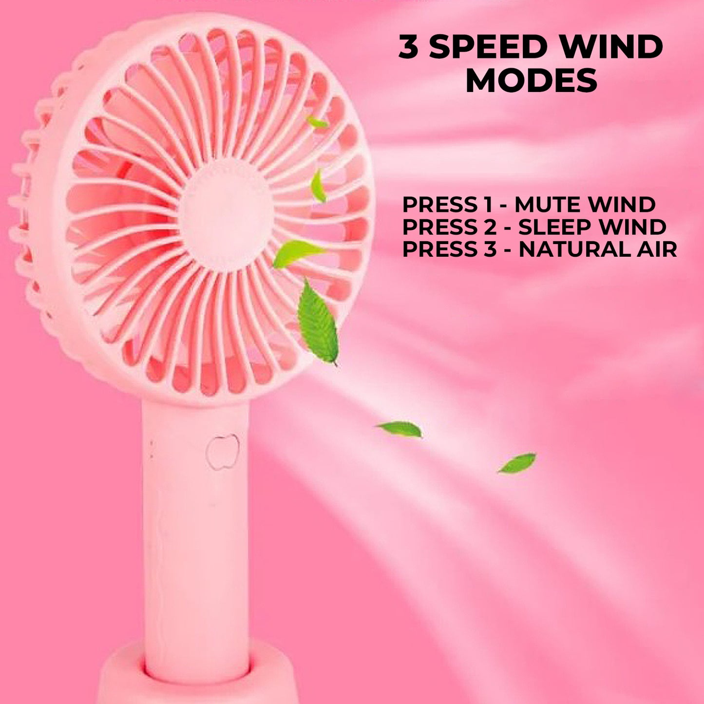 USB Rechargeable Portable Mini Hand Fan, USB Hand Fan with 3 Air Speed Modes USB Fan for Table Desktop Makeup USB Fan, Rechargeable Fan