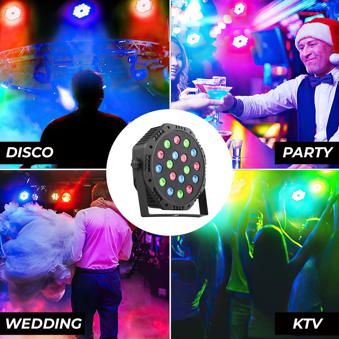 Wrader 18 LEDs RGB  Fashion PAR Light  with Ultra-Thin Durable Stand & High Brightness