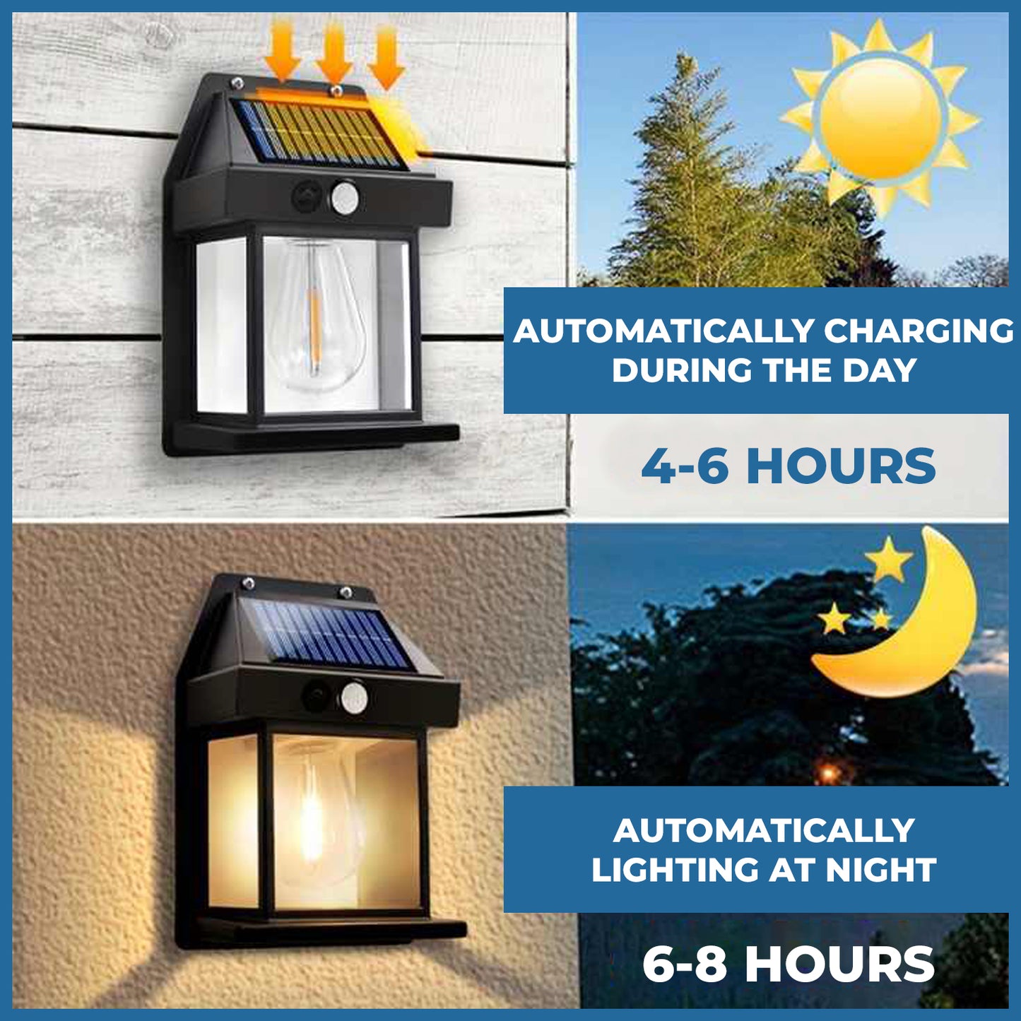 WRADER LED Solar Wall Lamp For Home Wall Solar Light with 3 Modes Lighting Solar Light Set