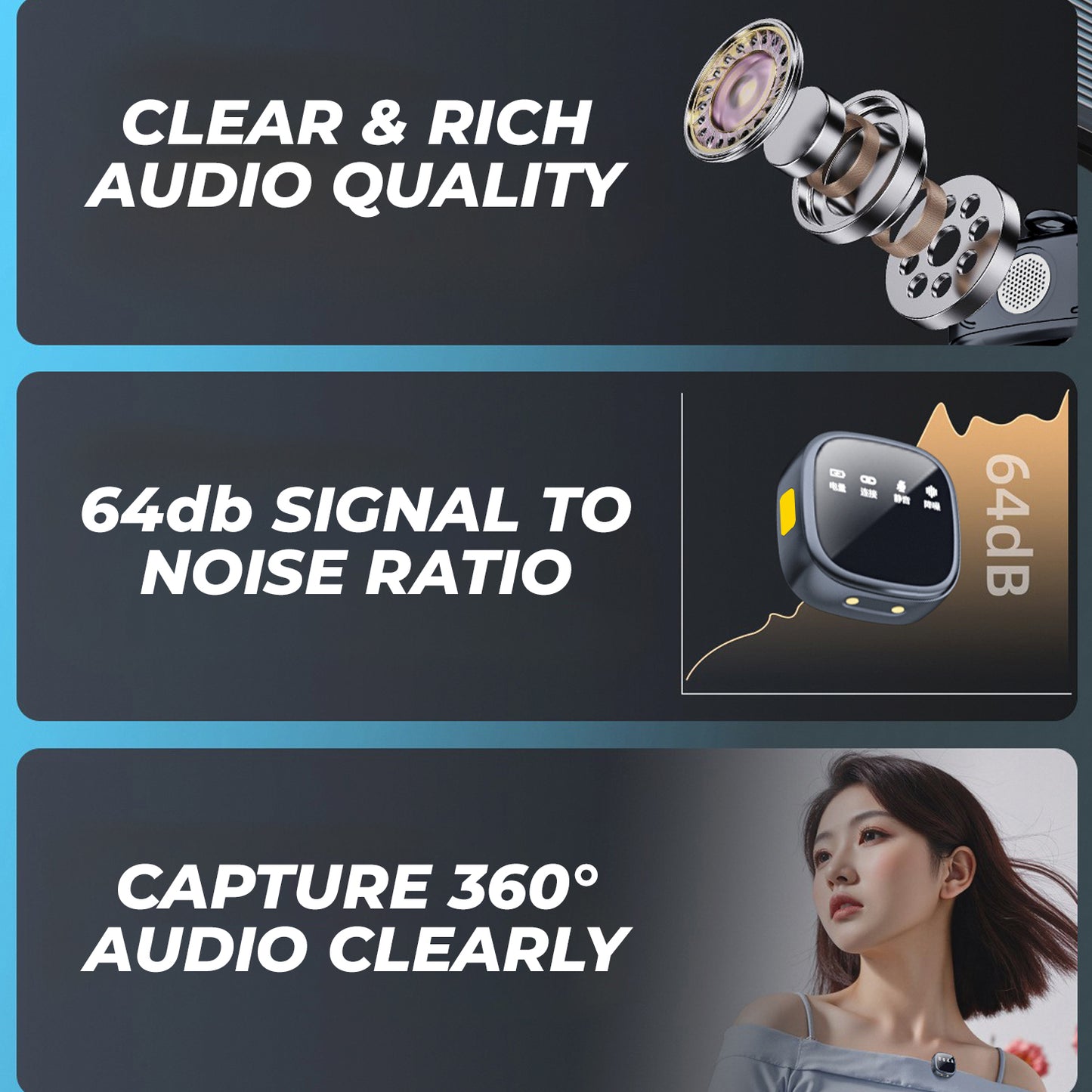 WRADER K26 Wireless Microphone – Premium Sliding Case & Ultra-Clear Audio For Android & iPhone