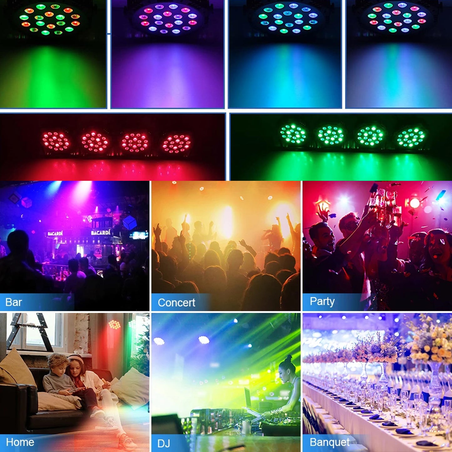 Wrader 18 LEDs RGB  Fashion PAR Light  with Ultra-Thin Durable Stand & High Brightness
