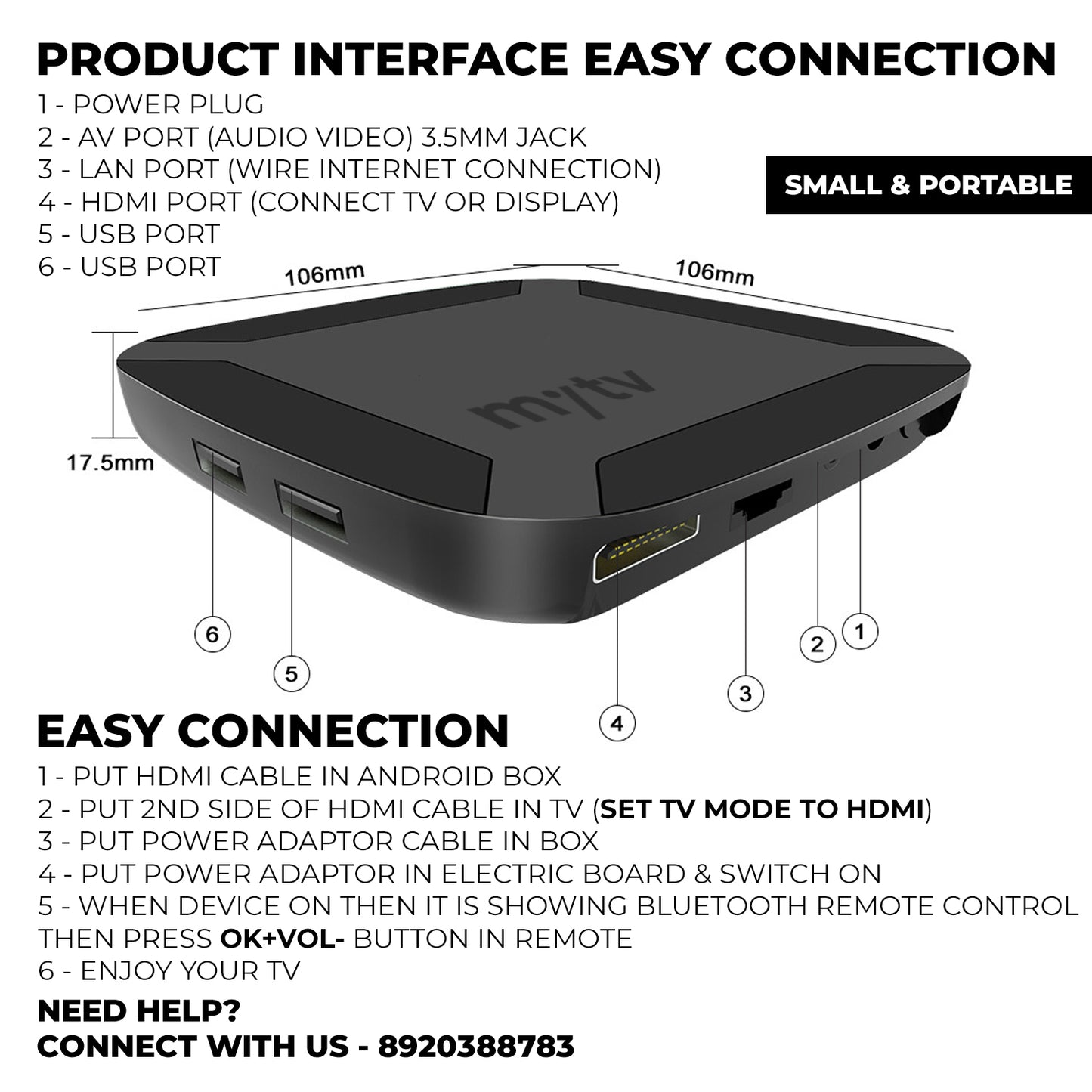 My tv Full HD 1080p Smart Android TV Set-Top Box with Built-in Chromecast & Google Assistant