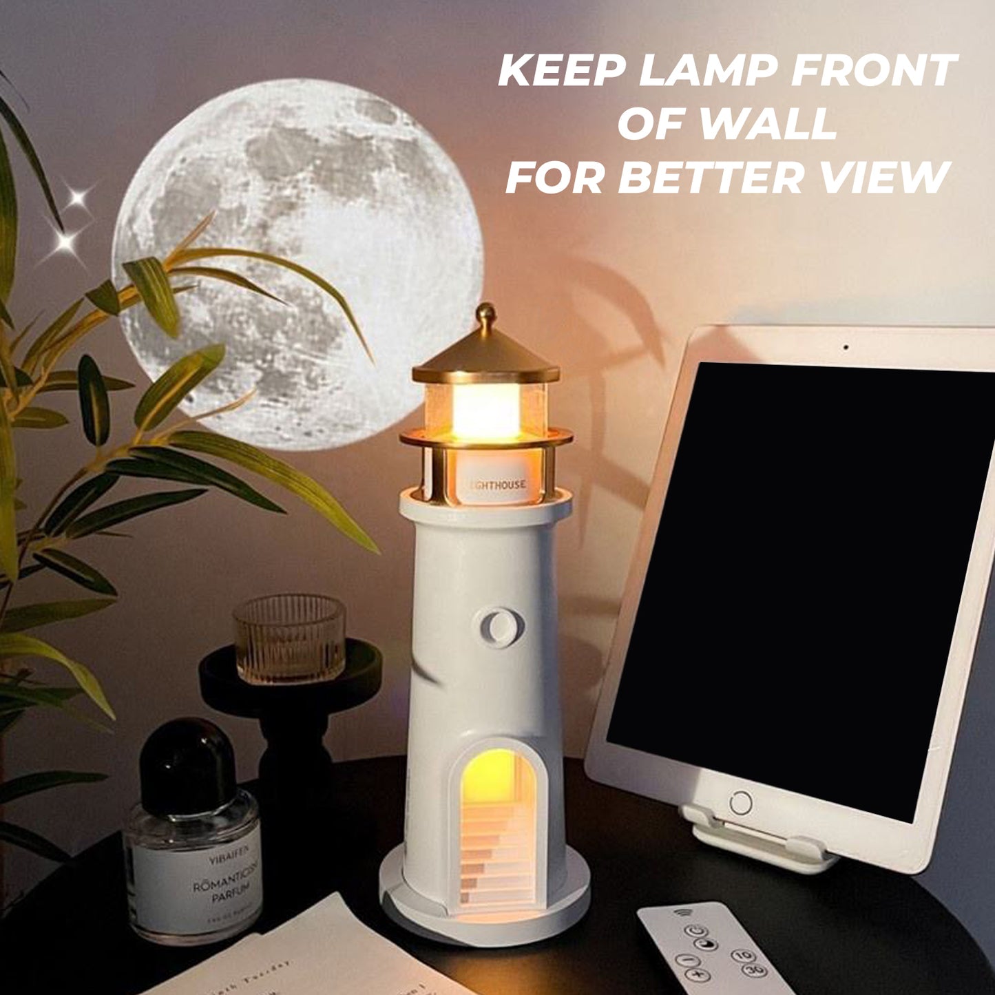 Moon Light House Projection Lamp with Remote
