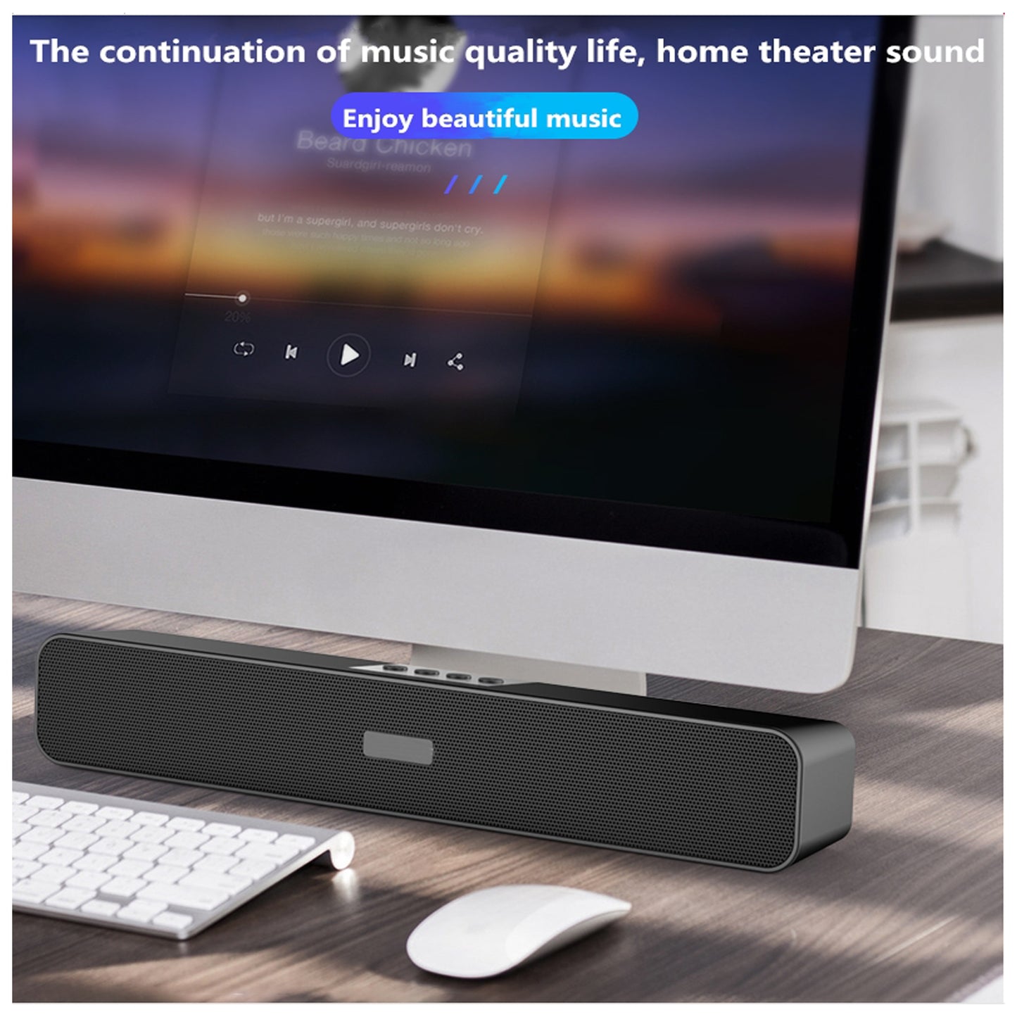 Latest Subwoofer TV Soundbar 3D Surround Desktop Bluetooth Speaker Home Speaker 10 W Bluetooth Soundbar