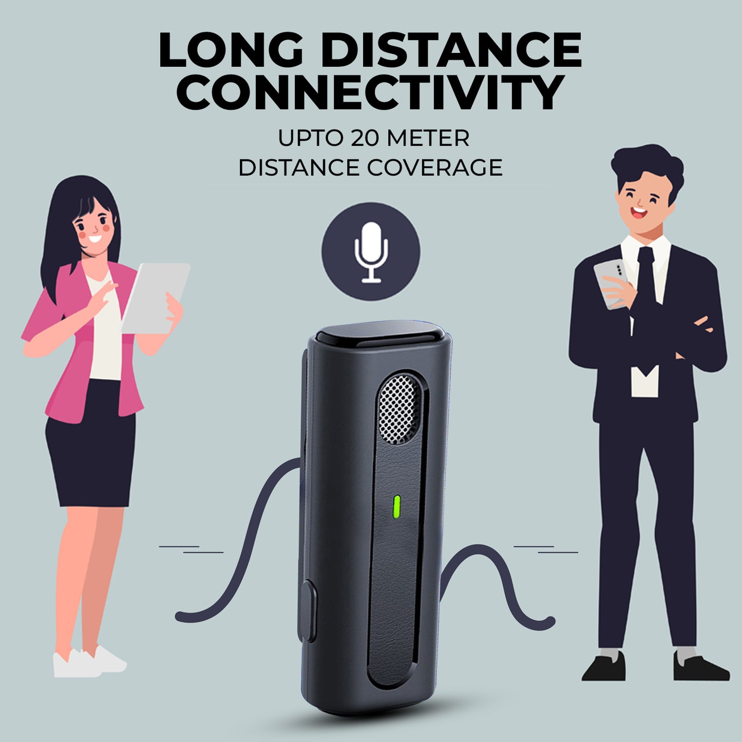 WRADER K93 Wireless Microphone with Charging Case Noise Reduction Mic for Youtube Vlogging Podcast Interview ASMR Video and Online Teaching