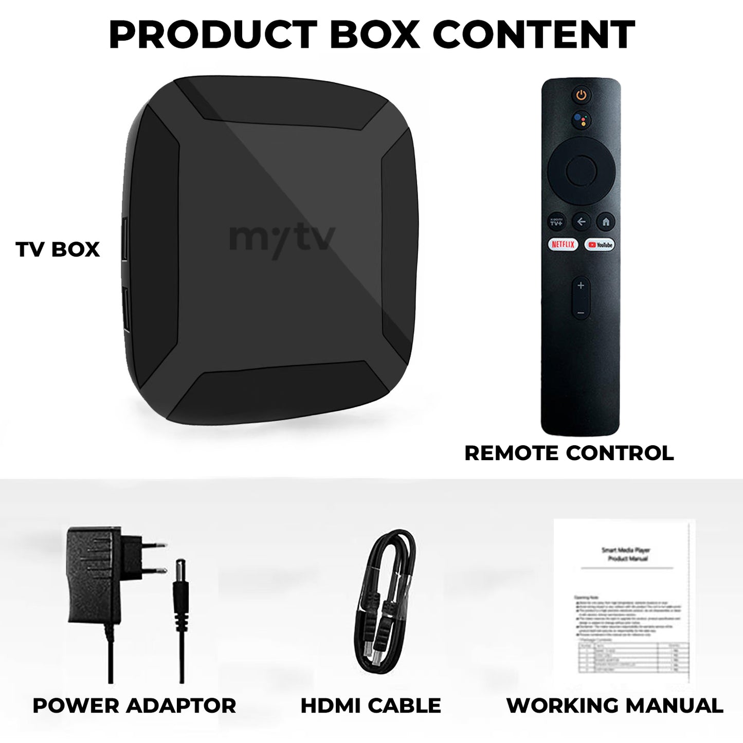 My tv Full HD 1080p Smart Android TV Set-Top Box with Built-in Chromecast & Google Assistant