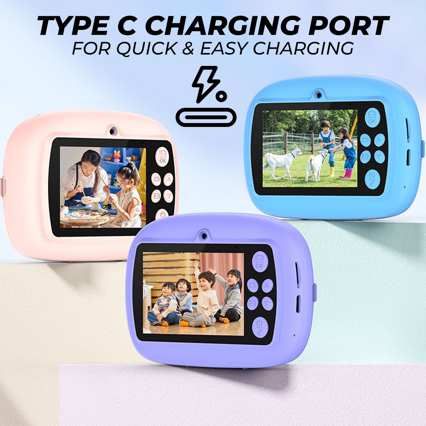 Kids Instant Print Digital Camera | Dual Front & Rear Camera Printer for Gift | Best gift for kids