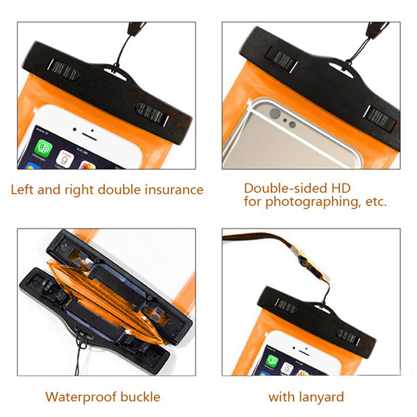 WRADER Pouch for Rain Mobile Touch Sensitive Waterproof Mobile Pouch with Strap, Size upto 6.5 Inches Mobiles