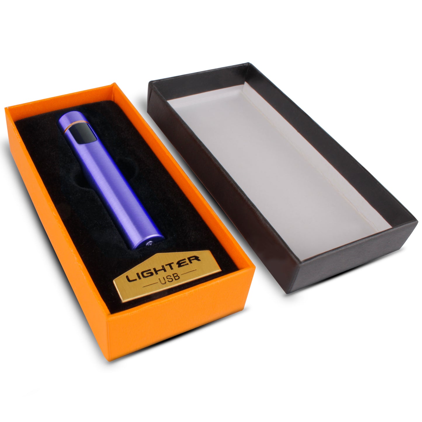 WRADER USB Rechargeable Flameless Cigarette Lighter with On/Off Touch Sensor Plasma Lighter Non Gas Refillable Lighter Windproof Lighter Sleek Cigarette Lighter  (Black)