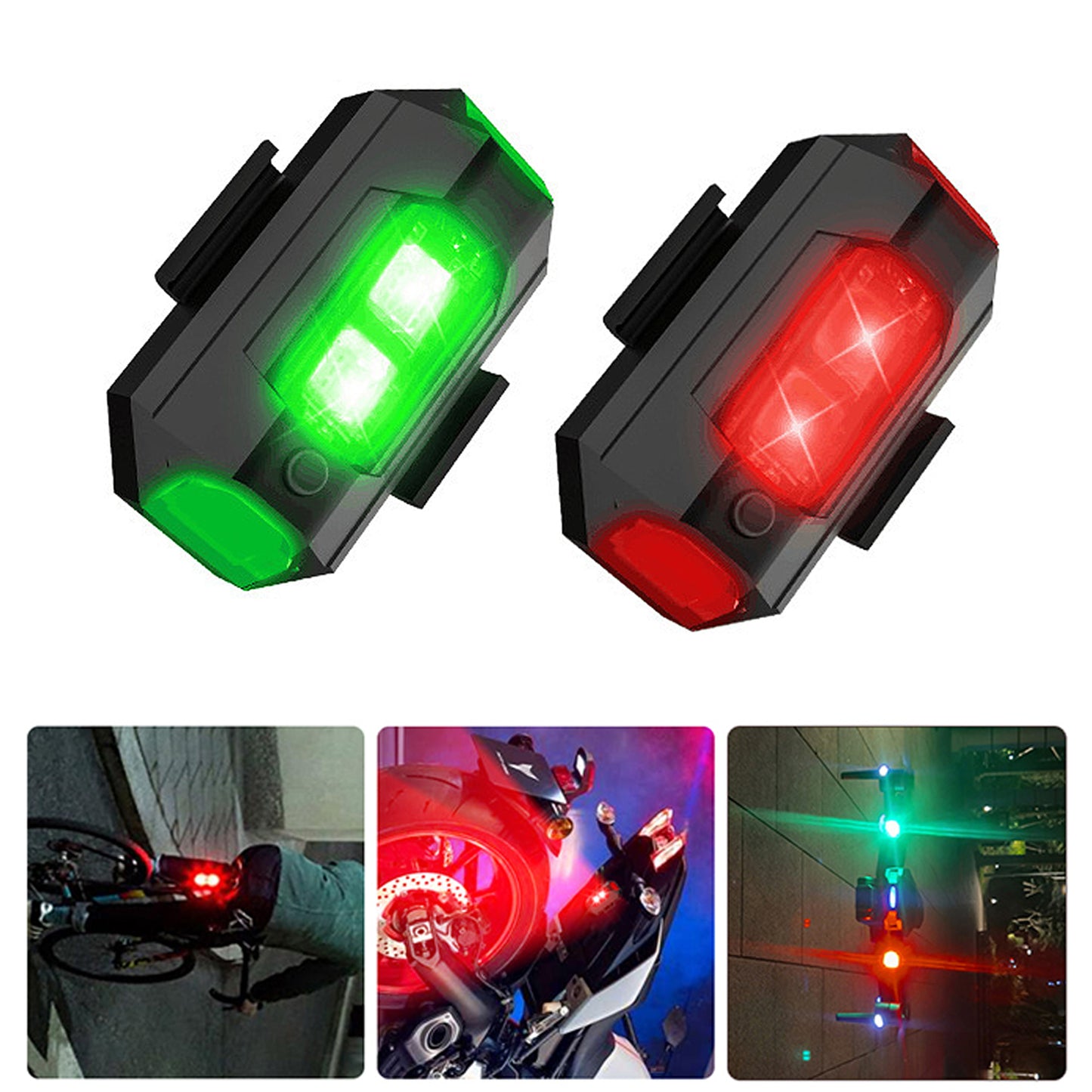 WRADER Aircraft Light for Drones Bikes Cars and Helmet Strobe Light for Bikes with 7 Colors Light and Flashing Modes LED Strobe Light for Helmets Drones Led Light (Black)
