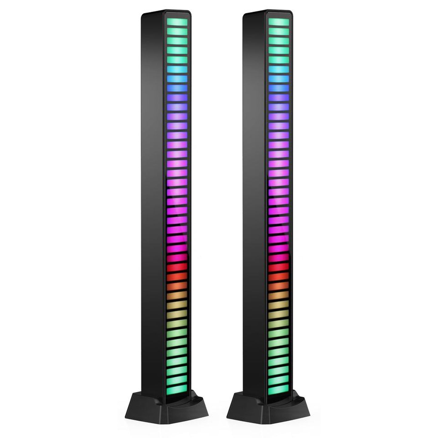 WRADER Rechargeable RGB Sound Control Voice-Activated Pickup Light Music Rhythm Light with Music Sync 32Bit Audio Spectrum Light for Car Desktop TV Gaming Led Light